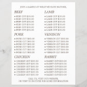 草の上の羊、農家と肉屋の広告 チラシ (裏面)