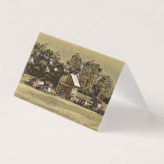 草の中にジャロピーの列。 (正面)