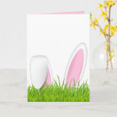 草の中のイースターバニーの耳 カード (黄色い花)