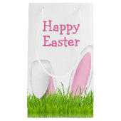 草の中のイースターバニーの耳 スモールペーパーバッグ (正面)