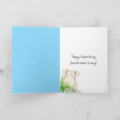 草の中のイースターバニー シーズンカード (内部)