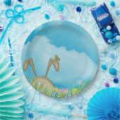 草の中のイースターバニー ペーパープレート (パーティー)