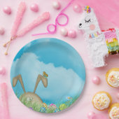 草の中のイースターバニー ペーパープレート (パーティー)