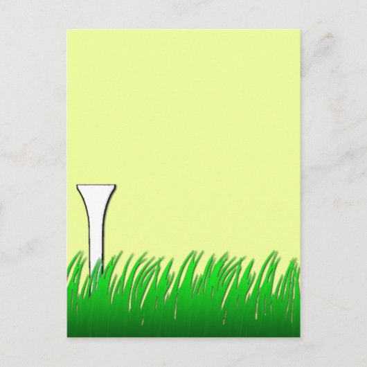 草の中のゴルフティー ポストカード (正面)