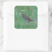 草の中のソングスズメ スクエアシール (バッグ)