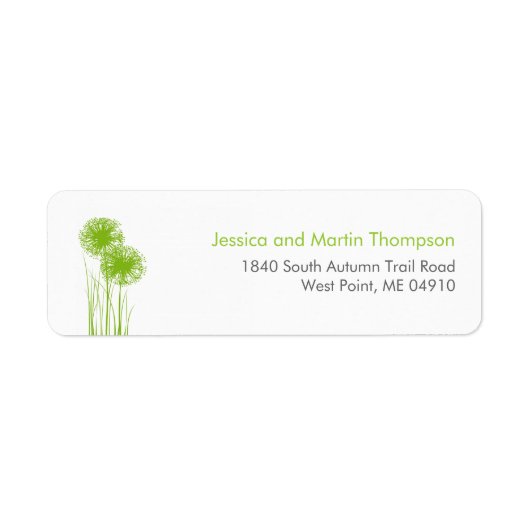 草の中のネギパーソナライズされた差出人住所ラベル ラベル (正面)