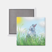 草の中のバニー マグネット (正面/裏面)