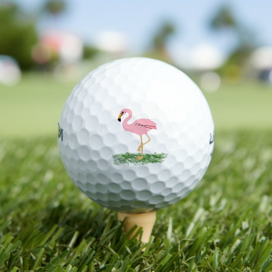 草の中のフラミンゴ ゴルフボール