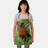 草の中の奇妙なアメリカロビン エプロン (インサイチュ)