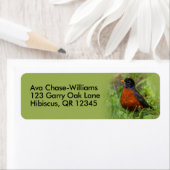 草の中の奇妙なアメリカンロビンソンバード ラベル (インサイチュ)