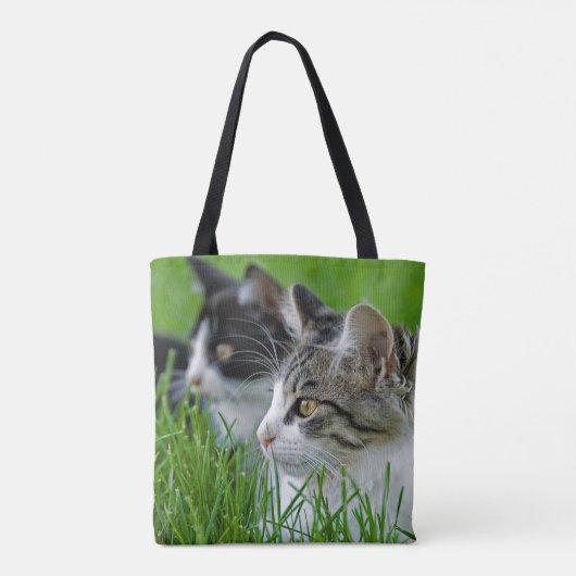草の中の子猫 トートバッグ (裏面)