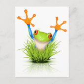 草の中の小さなツリーフロッグ ポストカード (正面)