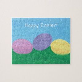 草の中の混合卵ハッピーイースターパズル ジグソーパズル