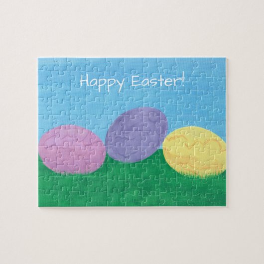 草の中の混合卵ハッピーイースターパズル ジグソーパズル (横)