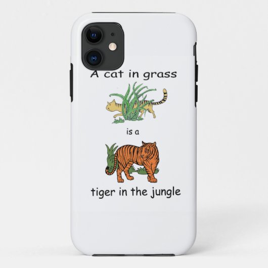 草の中の猫はジャングルの虎 Case-Mate iPhoneケース (裏面)