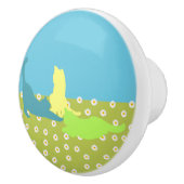 草の中の猫 セラミックノブ (右)