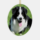 『草の中の白縁どと黒の衝突』 セラミックオーナメント (右)