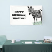 草の中の白黒のゼブラパーティー 横断幕 (トレードショー)