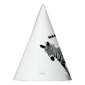 草の中の白黒ゼブラ パーティーハット (左)