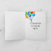 草の中の誕生日のゴルフボール カード (内部)