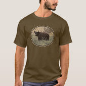 草の中の黒いクマ Tシャツ (正面)
