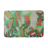 草の写真の上に網で編んだ籠のように見えた バスマット (正面)