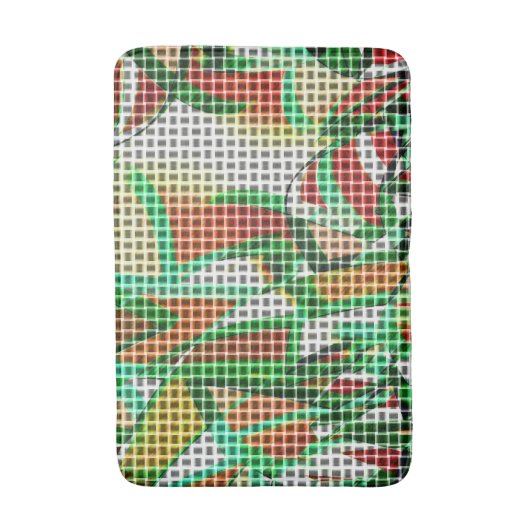 草の写真の上に網で編んだ籠のように見えた バスマット (正面縦)