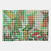 草の写真の上に編まれたバスケットのように見える キッチンタオル (横)