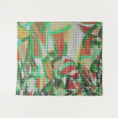 草の写真の上に編まれたバスケットのように見える タペストリー (正面(横))