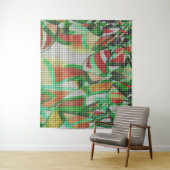 草の写真の上に編まれたバスケットのように見える タペストリー (インサイチュ)