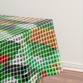 草の写真の上に編まれたバスケットのように見える テーブルクロス