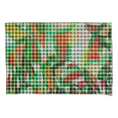 草の写真の上に編まれたバスケットのように見える 枕カバー (正面左)