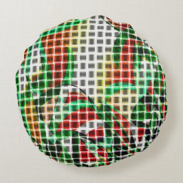 草の写真の編み籠に似ている ラウンドクッション