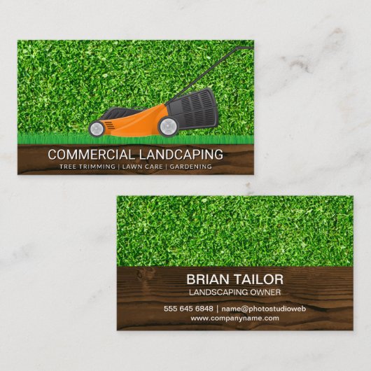 草の刈り取り |ローンモア 名刺 (正面/裏面)