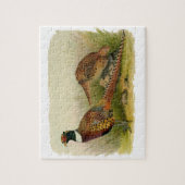 草の原の中のリングや輪の首飾りキジ ジグソーパズル (縦)