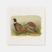草の原の中のリングや輪の首飾りキジ スタンダードカクテルナプキン (正面)