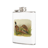 草の原の中のリングや輪の首飾りキジ フラスク (左)