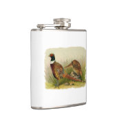 草の原の中のリングや輪の首飾りキジ フラスク (右)