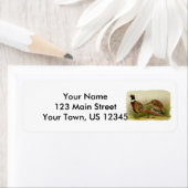 草の原の中のリングや輪の首飾りキジ ラベル (インサイチュ)