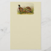 草の原の中のリングや輪の首飾りキジ 便箋 (正面)