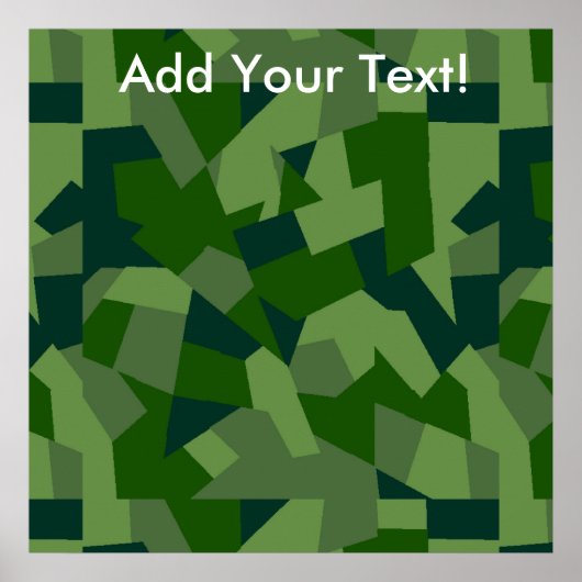 草の多い迷彩柄 ポスター (正面)
