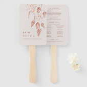 草の実の水の色のスケッチ結婚式プログラム ハンドファン (正面&裏面)