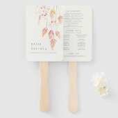 草の実の水の色のスケッチ結婚式プログラム ハンドファン (正面&裏面)