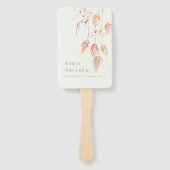 草の実の水の色のスケッチ結婚式プログラム ハンドファン (正面)