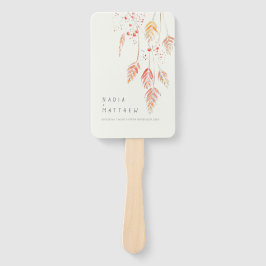 草の実の水の色のスケッチ結婚式プログラム ハンドファン