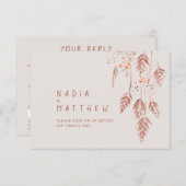 草の実 タン テラコッタ 水彩画 QRコード 出欠カード (正面/裏面)