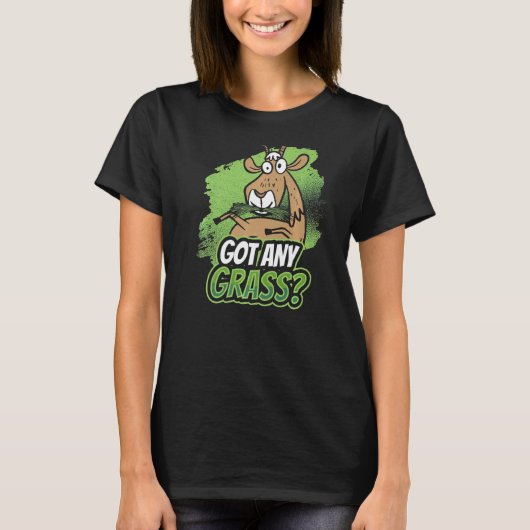 草の得飼い主の動物ヤギ Tシャツ (正面)