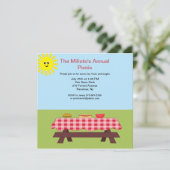 草の招待状のピクニック用のテーブル 招待状 (スタンド正面)