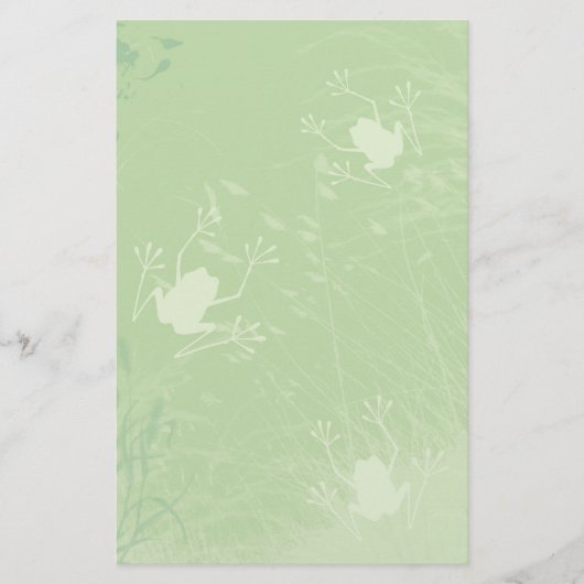 草の文房具のカエル 便箋 (正面)