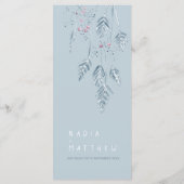 草の果実の水の色ほこりっぽい青結婚のメニュー メニュー (裏面)